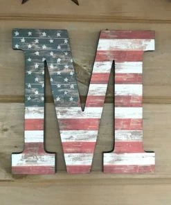 BetterLetterDesigns 12" American Flag Wall Art, Wall Decor, Rustic Decor, American Flag Letter, Letter Art, Gallery Wall, Hanging Letter, Decorated Letter Wall Decor & Art