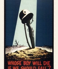UpCraftsStudioDesign American Propaganda Poster "Whose Boy Will Die If We Should Fail?" WW2 US Military Wall Art Decor For Home - USA Patriotic Motivation Prints Wall Decor & Art