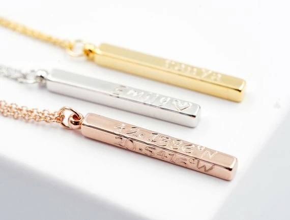 Onlineamericanstore Custom Name Accessories 3d Bar Necklace, Custom Bar Necklace, Coordinates Necklace, Name Necklace, Nameplates, Custom Name Vertical Necklace, Bridesmaid, Everyday 6 Onlineamericanstore Custom Name Accessories 3d Bar Necklace, Custom Bar Necklace, Coordinates Necklace, Name Necklace, Nameplates, Custom Name Vertical Necklace, Bridesmaid, Everyday
