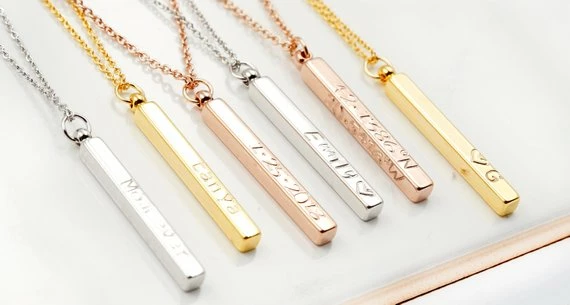 Onlineamericanstore Custom Name Accessories 3d Bar Necklace, Custom Bar Necklace, Coordinates Necklace, Name Necklace, Nameplates, Custom Name Vertical Necklace, Bridesmaid, Everyday 7 Onlineamericanstore Custom Name Accessories 3d Bar Necklace, Custom Bar Necklace, Coordinates Necklace, Name Necklace, Nameplates, Custom Name Vertical Necklace, Bridesmaid, Everyday