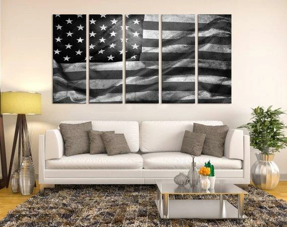 WorldMapArtPrint XLarge 5-Panel Wall Art Canvas Print, Black And White/Original Color American Flag Wall Art Canvas Print, Extra Large American Flag Canvas Wall Decor & Art 4 WorldMapArtPrint XLarge 5-Panel Wall Art Canvas Print, Black And White/Original Color American Flag Wall Art Canvas Print, Extra Large American Flag Canvas Wall Decor & Art