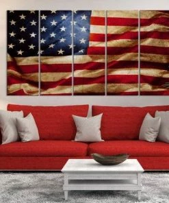 WorldMapArtPrint XLarge 5-Panel Wall Art Canvas Print, Black And White/Original Color American Flag Wall Art Canvas Print, Extra Large American Flag Canvas Wall Decor & Art 9 WorldMapArtPrint XLarge 5-Panel Wall Art Canvas Print, Black And White/Original Color American Flag Wall Art Canvas Print, Extra Large American Flag Canvas Wall Decor & Art
