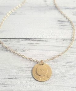 Onlineamericanstore Custom Name Accessories Custom Name Necklace, Nameplate Necklace, Personalized Necklace, Engraved Name, Monogram Necklace, Stamped Letter, Customized Gold Necklace