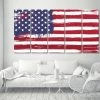 HoneyPopPrints American Flag Patriot USA Canvas Print - 5 Panel Canvas - Wall Art - Framed Print - Ready To Hang - Multi Panel - Extra Large Art