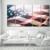 HoneyPopPrints American Flag Patriot USA Canvas Print - 5 Panel Canvas - Wall Art - Framed Print - Ready To Hang - Multi Panel - Extra Large Art