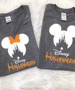 JSAPPARELLB Disney CASTLE Shirts, Disney Halloween Shirts, Minnie And Mickey Heads,Disney Family Vacation Shirts, Mickey Not So Scary Halloween Shirts Halloween Women Clothing