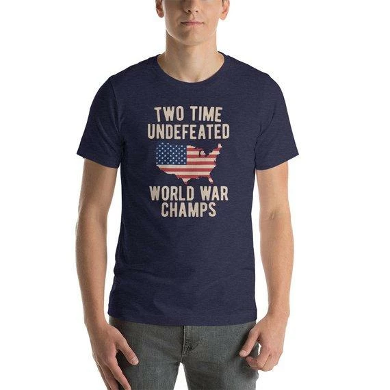 ShockingStyles Two Time WW1 WW2 American Flag Champions Short-Sleeve Unisex T-Shirt Mens Clothing 7 ShockingStyles Two Time WW1 WW2 American Flag Champions Short-Sleeve Unisex T-Shirt Mens Clothing