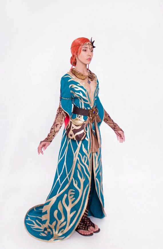 The American Store Triss Merigold Cosplay Green Dress Costume, The Witcher Charmed Sorceress, Charmer Halloween Costume From The Witcher 3 5 The American Store Triss Merigold Cosplay Green Dress Costume, The Witcher Charmed Sorceress, Charmer Halloween Costume From The Witcher 3