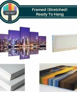 EhabCanvas Retro American Flag Canvas Home Decor, USA Flag Wall Art Poster, Patriot Abstract Printing Decoration, 5 Panels Canvas Prints Handmade Gift