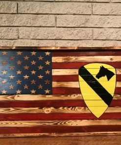 The American Store Concealment Flags Rustic American Flag Wood / American Flag Decor /mantle Decor / Patriotic Decor / Wood American Flag / Military Gift / 1st Calvary Division