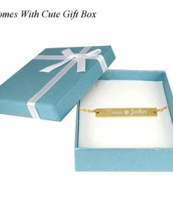 Onlineamericanstore Custom Name Accessories Personalize Bar Bracelet, Personalize Bracelet, Custom Bracelet,Custom Name Bracelet,Gold Name Bracelet ,Name Bracelet, Bar Bracelet