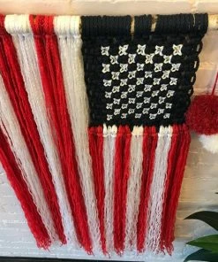 The American Store Macrame Wall Hanging,patriotic Decor,flags,American Flag,flag Decor,patriotic Art,fourth Of July Decor,fiber Art,army,navy,marines