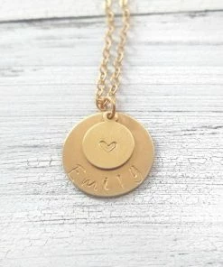 Onlineamericanstore Custom Name Accessories Custom Name Necklace, Nameplate Necklace, Personalized Necklace, Engraved Name, Monogram Necklace, Stamped Letter, Customized Gold Necklace