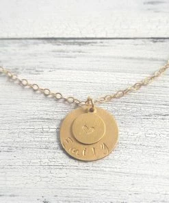 Onlineamericanstore Custom Name Accessories Custom Name Necklace, Nameplate Necklace, Personalized Necklace, Engraved Name, Monogram Necklace, Stamped Letter, Customized Gold Necklace