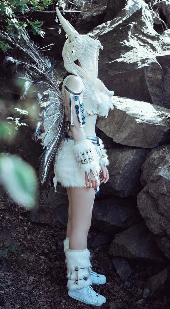 The American Store Burning Man Inspired White Queen Costume, Burning Man Womens White Queen Cosplay Outfit 5 The American Store Burning Man Inspired White Queen Costume, Burning Man Womens White Queen Cosplay Outfit