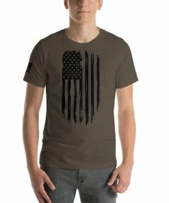 EraTees Distressed US Flag / Military / Cotton Short-Sleeve Unisex T-Shirt Mens Clothing