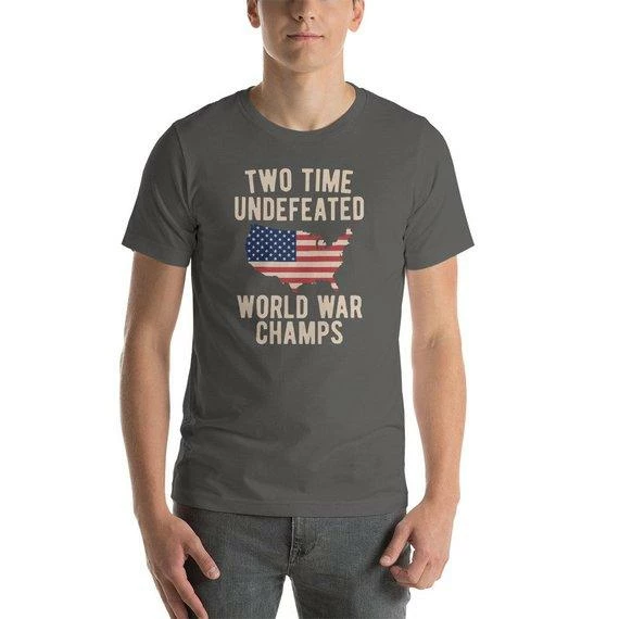 ShockingStyles Two Time WW1 WW2 American Flag Champions Short-Sleeve Unisex T-Shirt Mens Clothing 8 ShockingStyles Two Time WW1 WW2 American Flag Champions Short-Sleeve Unisex T-Shirt Mens Clothing