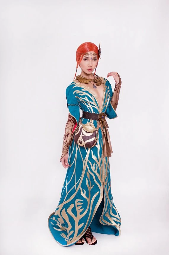 The American Store Triss Merigold Cosplay Green Dress Costume, The Witcher Charmed Sorceress, Charmer Halloween Costume From The Witcher 3 3 The American Store Triss Merigold Cosplay Green Dress Costume, The Witcher Charmed Sorceress, Charmer Halloween Costume From The Witcher 3