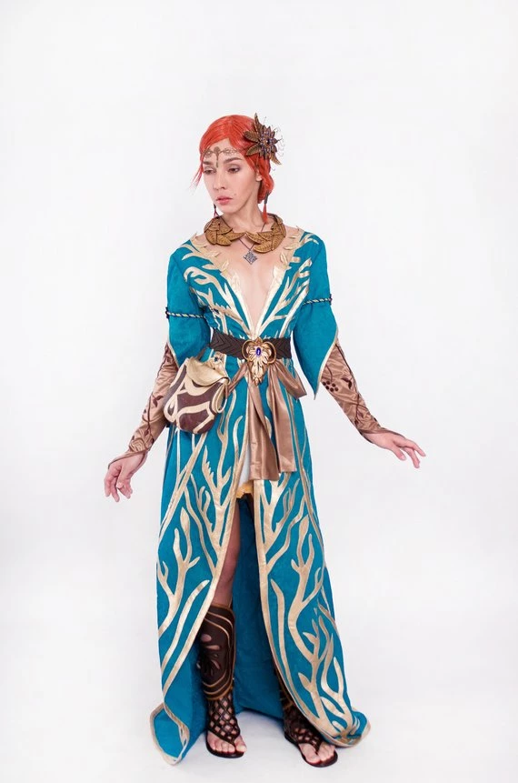 The American Store Triss Merigold Cosplay Green Dress Costume, The Witcher Charmed Sorceress, Charmer Halloween Costume From The Witcher 3 4 The American Store Triss Merigold Cosplay Green Dress Costume, The Witcher Charmed Sorceress, Charmer Halloween Costume From The Witcher 3