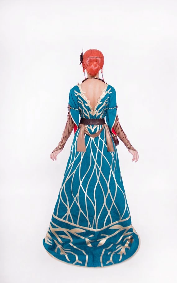 The American Store Triss Merigold Cosplay Green Dress Costume, The Witcher Charmed Sorceress, Charmer Halloween Costume From The Witcher 3 7 The American Store Triss Merigold Cosplay Green Dress Costume, The Witcher Charmed Sorceress, Charmer Halloween Costume From The Witcher 3