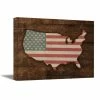 DreamteesUS American Flag Map Canvas Art. Retro Rustic Style Art USA Map. American Flag Wall Decor. Wall Decor & Art