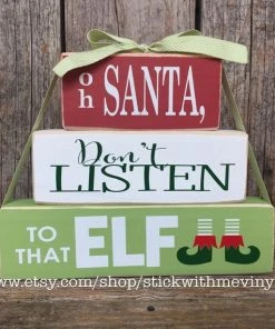 Onlineamericanstore Jingle Bell Blocks, Christmas Blocks, Reversible Blocks, Christmas Decor, Holiday Decor, Wood Blocks, Christmas Decoration, Holiday Blocks