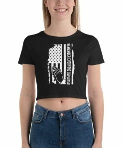 BoldNewRepublic Remember Everyone Deployed-Prayer Hands Women’s Crop Tee Women Clothing