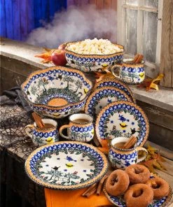 UnoAllaVolta Polish Pottery Serving Bowl | Halloween Motif | Handmade In Poland