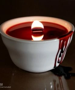 Lot450shop Halloween Decorations Halloween Candles, Gothic Home Decor, Horror Decor Blood Candle, Red Wood Wick Candle