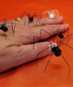 Online American Store Faux Black Widow Spider Variety Pack, Extra Large Black Widow, 3 Regular Black Widows, Albino Black Widow, Halloween Spider Decoration Pack