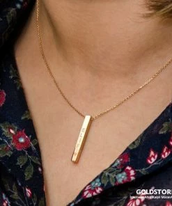 Onlineamericanstore Custom Name Accessories 14k Solid Gold Custom Name Vertical Bar Necklace, Elegant Personalized Four Sided Name Bar Necklace Is A Great Gift For Her. Christmas Gift 19 Onlineamericanstore Custom Name Accessories 14k Solid Gold Custom Name Vertical Bar Necklace, Elegant Personalized Four Sided Name Bar Necklace Is A Great Gift For Her. Christmas Gift