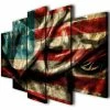 LinhBeo Wall Decor & Art 5 Panels American Flag Printed On Canvas Wall Art Picture For Home Décor, Contemporary Artwork, Split Canvases