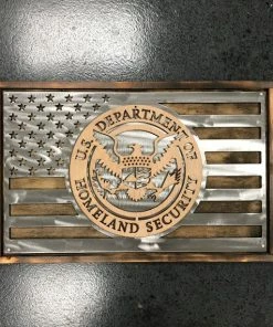 The American Store Concealment Flags US Department Of Homeland Security Metal And Wood Flag