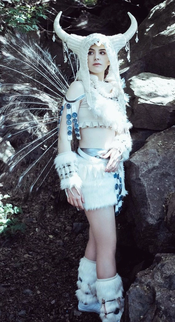 The American Store Burning Man Inspired White Queen Costume, Burning Man Womens White Queen Cosplay Outfit 4 The American Store Burning Man Inspired White Queen Costume, Burning Man Womens White Queen Cosplay Outfit