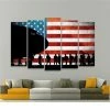 WorldCanvasDesign US Flag Wall Art, US Flag Canvas, USA Poster, American Flag Print, America Wall Decor, American Flag Canvas Premium Quality, 5 Panel Canvas Wall Decor & Art