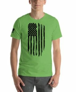 EraTees Distressed US Flag / Military / Cotton Short-Sleeve Unisex T-Shirt Mens Clothing