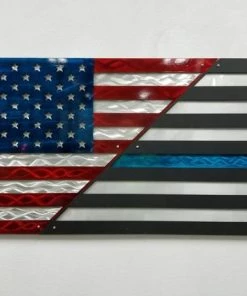 The American Store Aluminum American Flag, Thin Blue Line Flag, American Patriot, Patriotic Wall Decor, Police Tribute, Made In America, Handmade