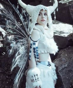 The American Store Burning Man Inspired White Queen Costume, Burning Man Womens White Queen Cosplay Outfit