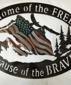 Turnandburncustomcut Home Of The Free Patriotic Metal Wall Decor