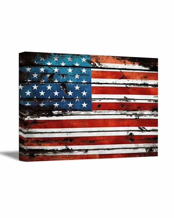 DreamteesUS USA Flag Canvas Art. Retro Rustic Style Art. American Flag Wall Art. USA Wall Decor. 3 DreamteesUS USA Flag Canvas Art. Retro Rustic Style Art. American Flag Wall Art. USA Wall Decor.