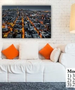 The American Store New York City Illuminated Avenues Night Aerial View. Multi Panel Wall Art Decor Canvas Print. Many Sizes Available. Wooden Frame Wall Decor & Art