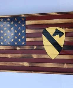 The American Store Concealment Flags Rustic American Flag Wood / American Flag Decor /mantle Decor / Patriotic Decor / Wood American Flag / Military Gift / 1st Calvary Division