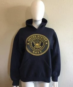 ATELIERVINTAGESHOP Mens Clothing 50% Off Closing SALE US United States Navy Sweatshirt Hoodie Sweat Shirt Small
