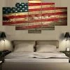 CanvasPeopleDecor Large Framed American Flag Rustic Canvas Print Wall Art Home Decor Five Piece