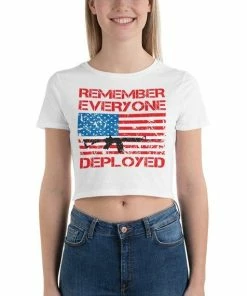 BoldNewRepublic RED American Flag Women’s Crop Tee