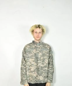 The American Store Vintage Green American Camouflage Military Jacket Military Clothing & Accessories