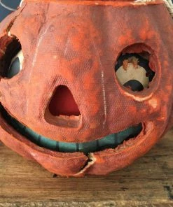 The American Store Antique Halloween Jack-o-lantern~pressed Paper Pulp ~1920s Original Paper Insert~ From MilkweedVintageHome