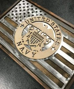 ZUGMONSTER US NAVY Metal And Wood Flag Wall Decor & Art