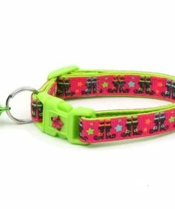 Pugs2Persians Halloween Cat Collar -Witchy Boots On Pink - Kitten Or Large Size - Halloween Cat Collar