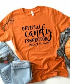 The American Store Halloween Women Clothing Official Candy Inspector Shirt - Halloween Shirt - Funny Halloween Shirt - Halloween Shirts For Her - Mom Halloween Shirt - Candy Shirt Her